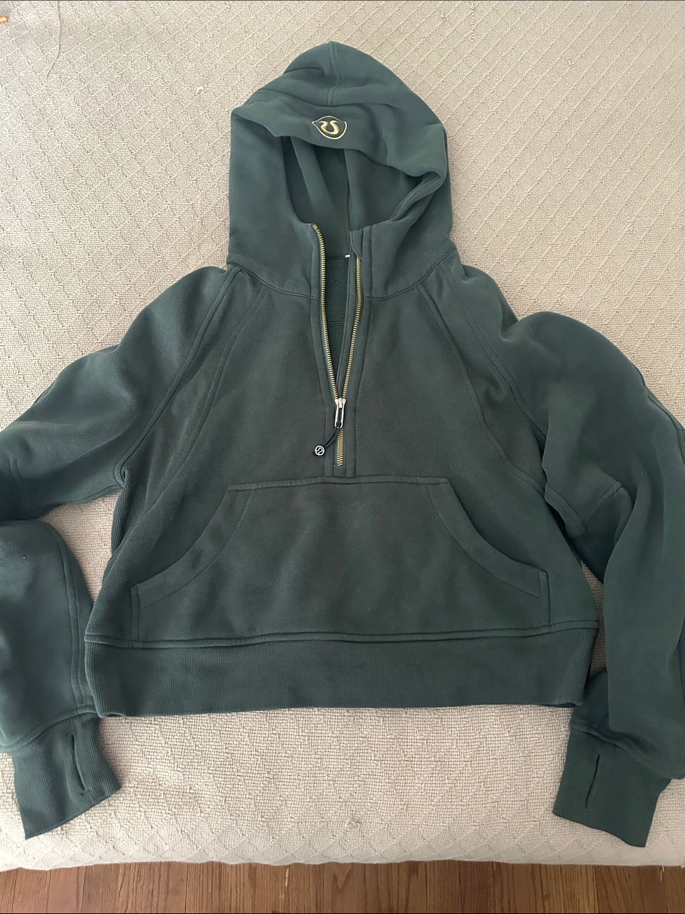 lululemon Scuba Green Half-Zip Hooded Sweatshirt
